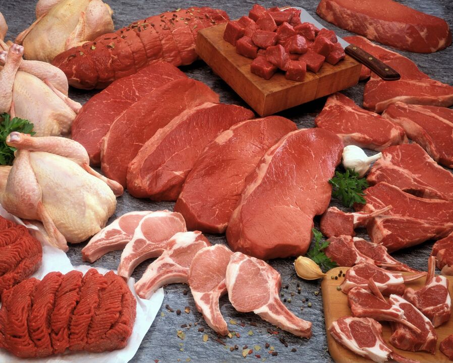 vleesproducten op een bloedgroepdieet